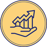 icon for Fixed Index Annuities - hand holding bar graph w/ upward arrow